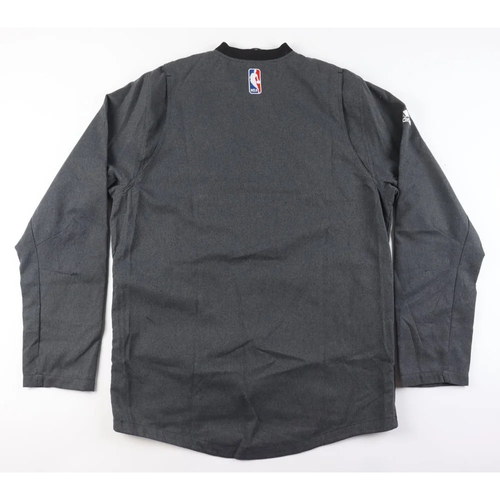 Justin Hamilton NBA fan jersey with Steiner LOA and fanatics hologram on dark grey long-sleeve shirt