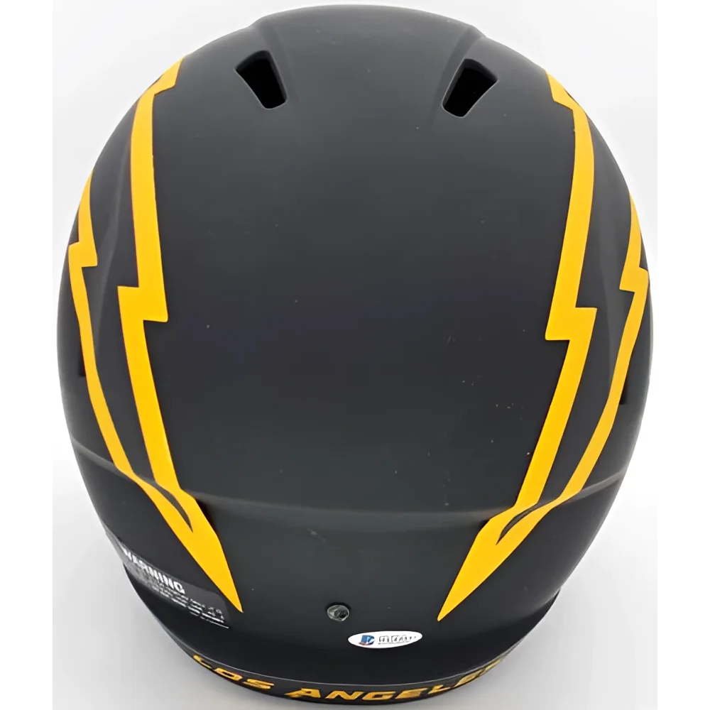Justin Herbert autographed Los Angeles Chargers replica helmet with yellow lightning bolt