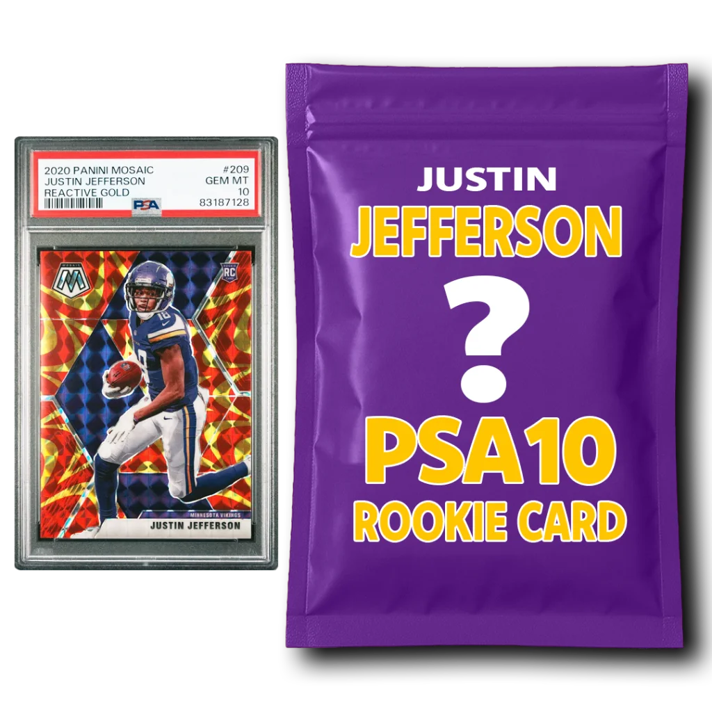 Justin Jefferson PSA 10 Graded Football Rookie Card Mystery Pack