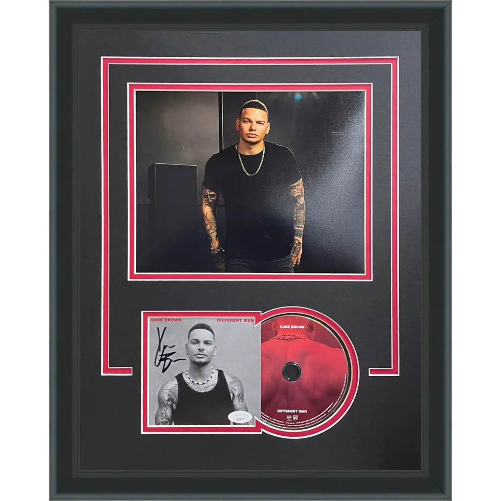 Kane Brown autographed Different Man deluxe framed CD and booklet