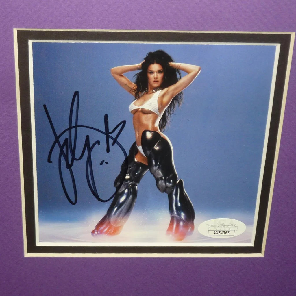 Katy Perry deluxe framed 11x14 photo hand signed in black leather boots