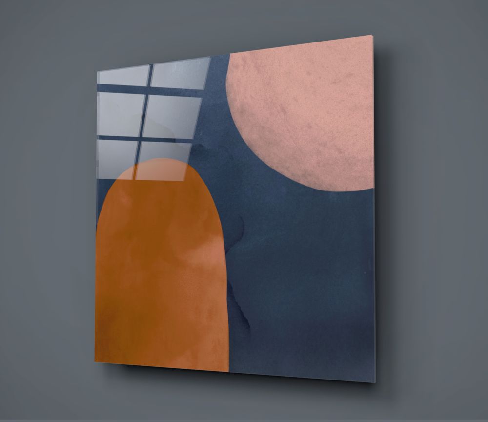 Terracotta Arch Abstract Shapes Glass Wall Art