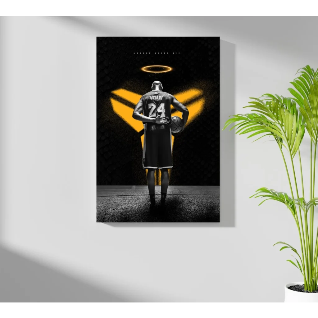 Black gold Kobe Bryant halo aluminum print insigne