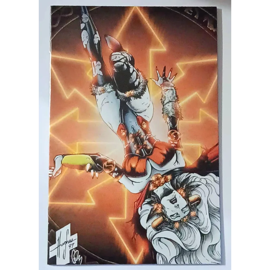 Lady Death in flight with energy effects on Chaos Comics cover