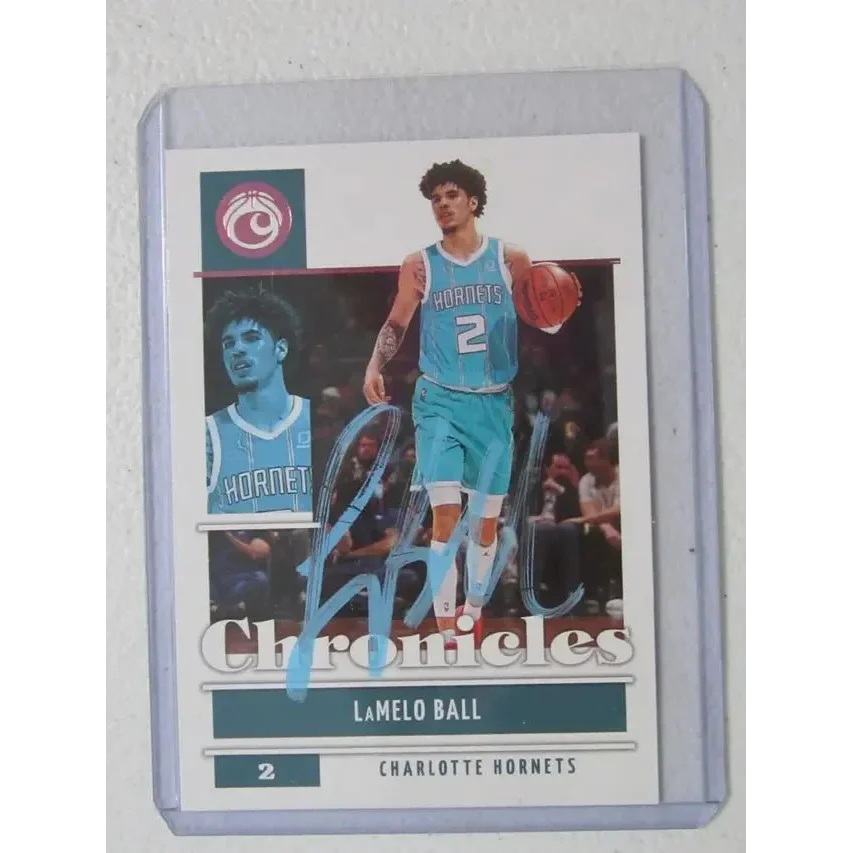 LaMelo Ball signed basketball trading card displayed in LaMelo Ball Signed Card collectible