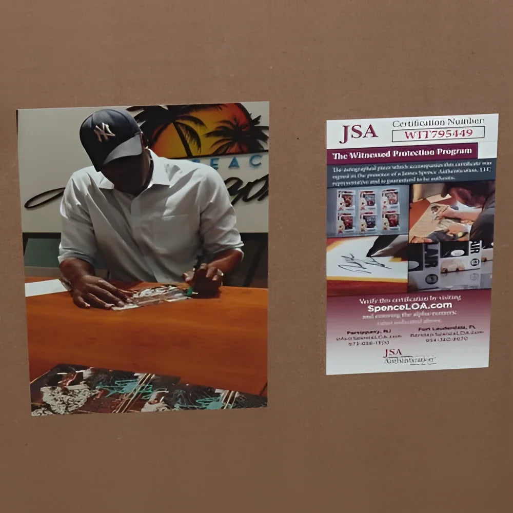 Larry Johnson autographed Grandmama deluxe framed 8x10 photo with JSA certificate WIT795449
