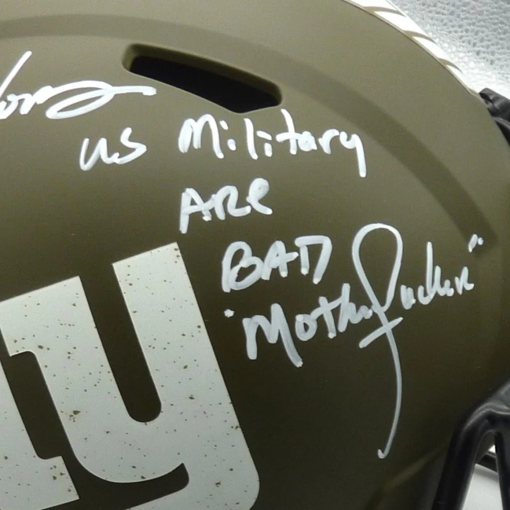 Lawrence Taylor autographed olive green New York Giants helmet