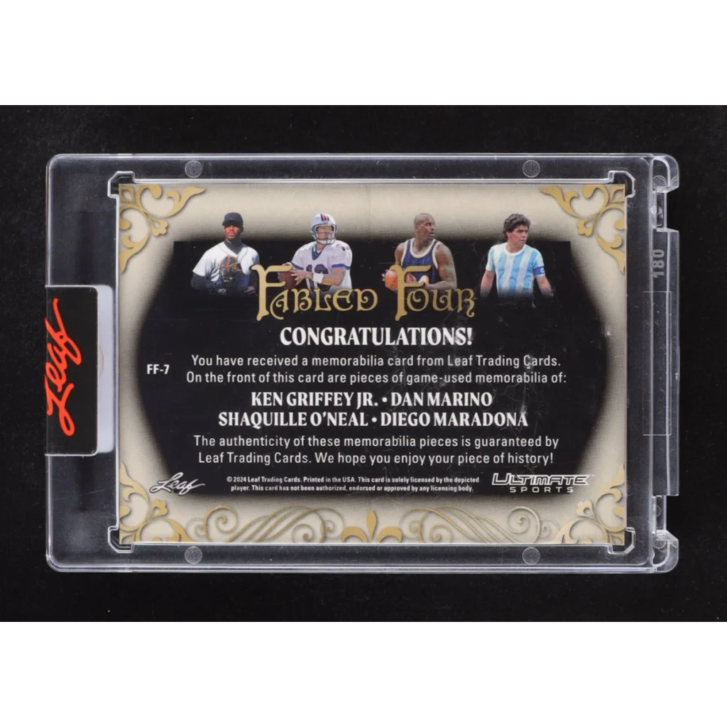 Leaf Ultimate Sports Fabled Four Silver Sparkle card in case