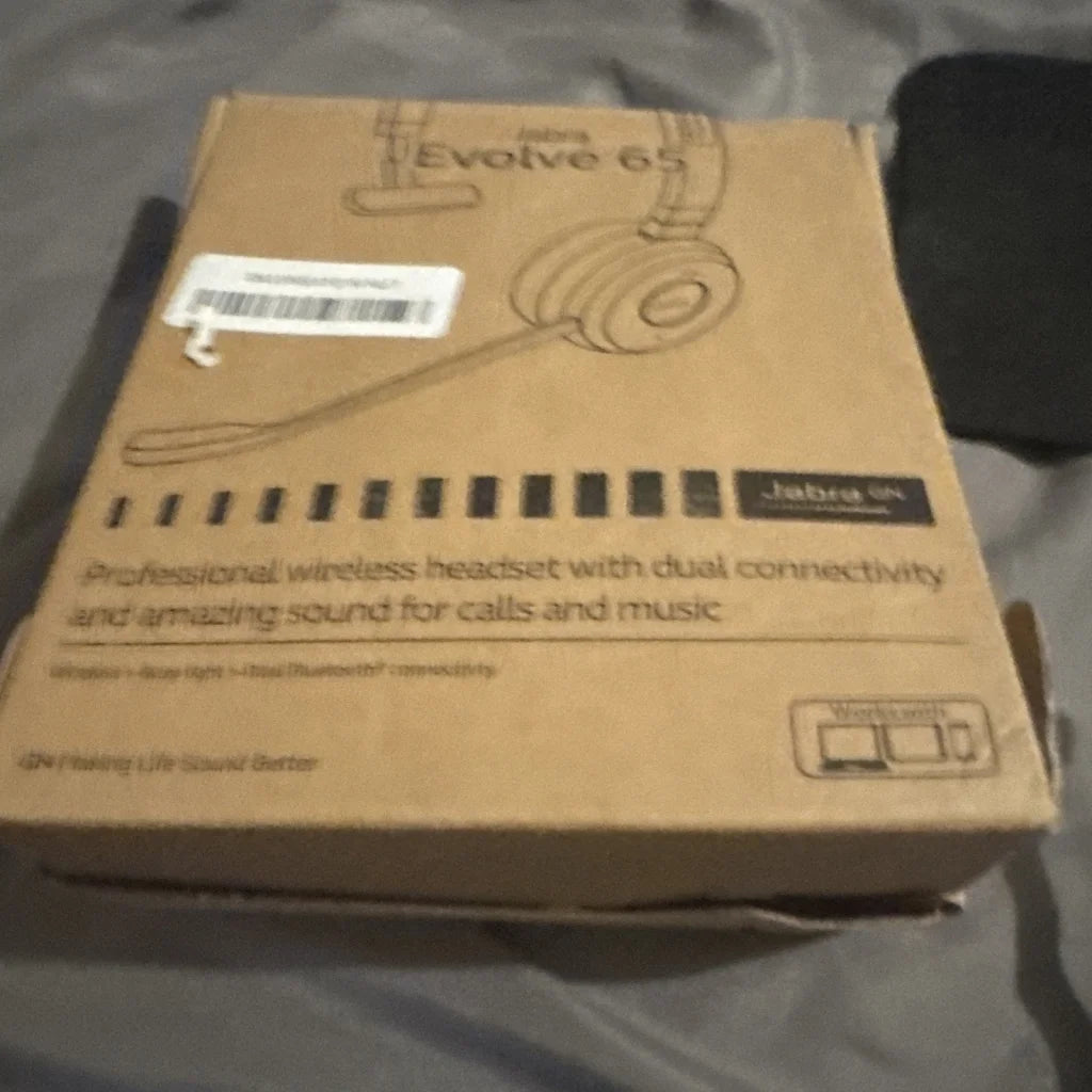 LEVN wireless Bluetooth USB headset in Jabra Evolve 65 brown box