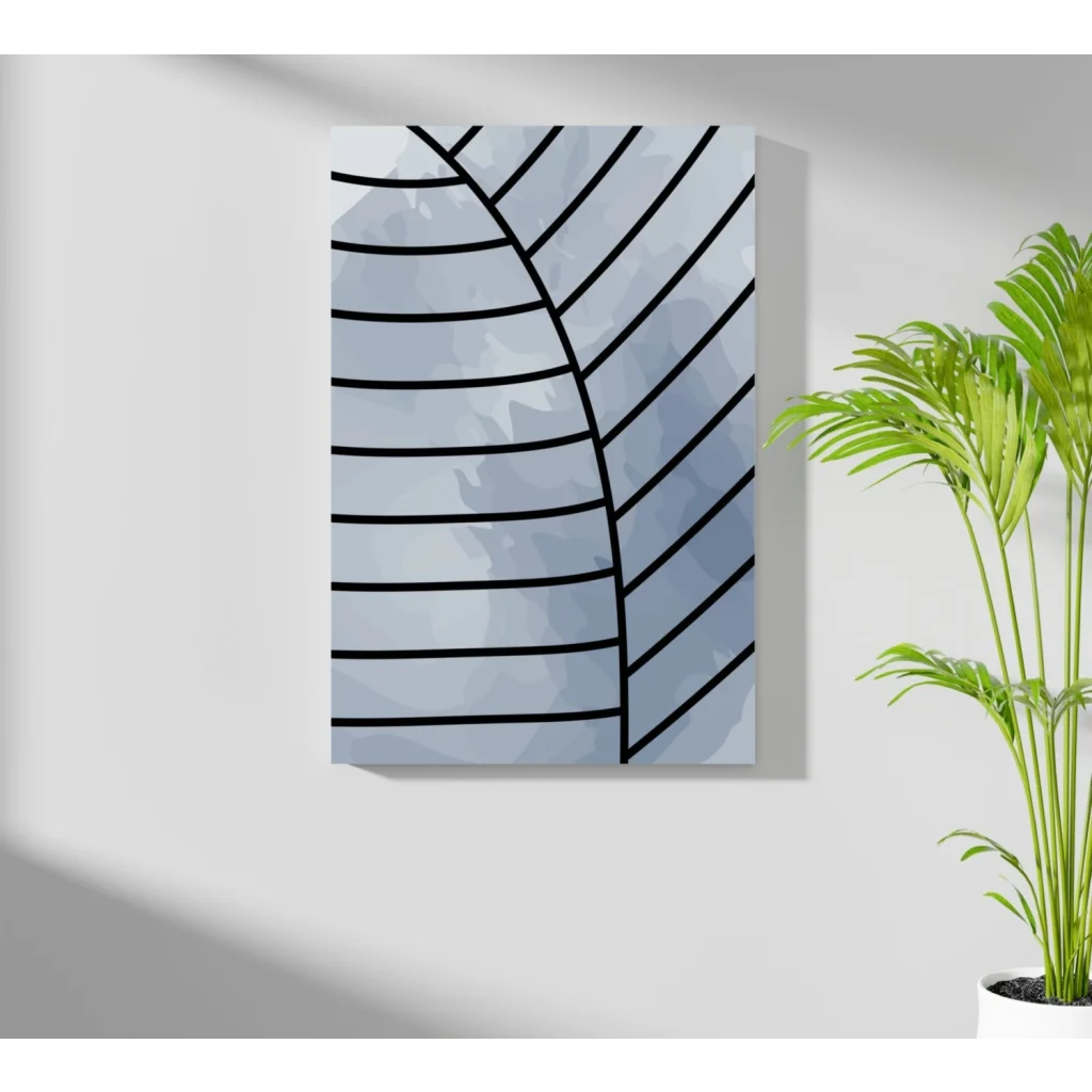 Insigne aluminum prints of bold leaf veins in blue-gray tones