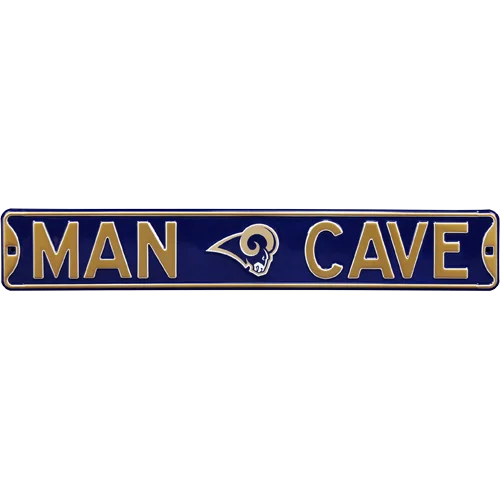 Los Angeles Rams man cave authentic street sign with blue gold design