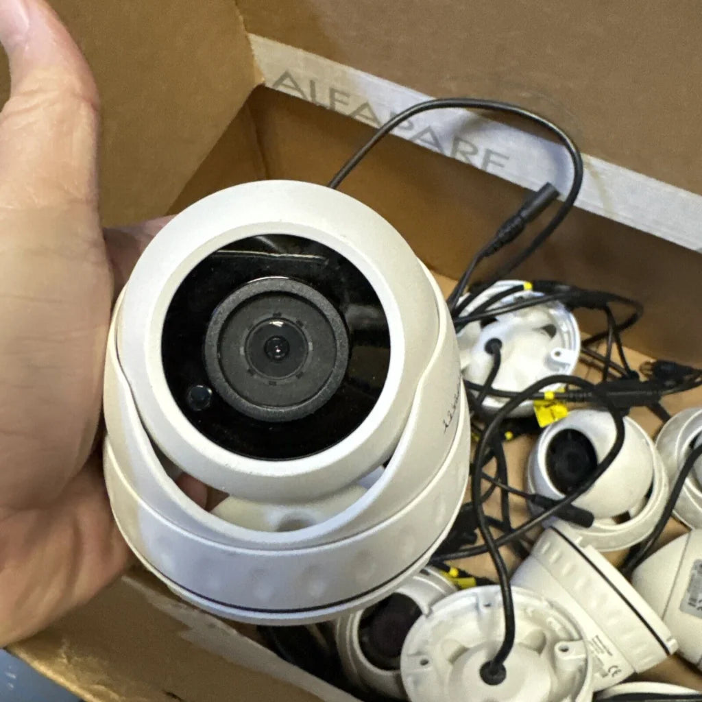 Lot of 11 Boss 1080P white dome surveillance cameras with black lens