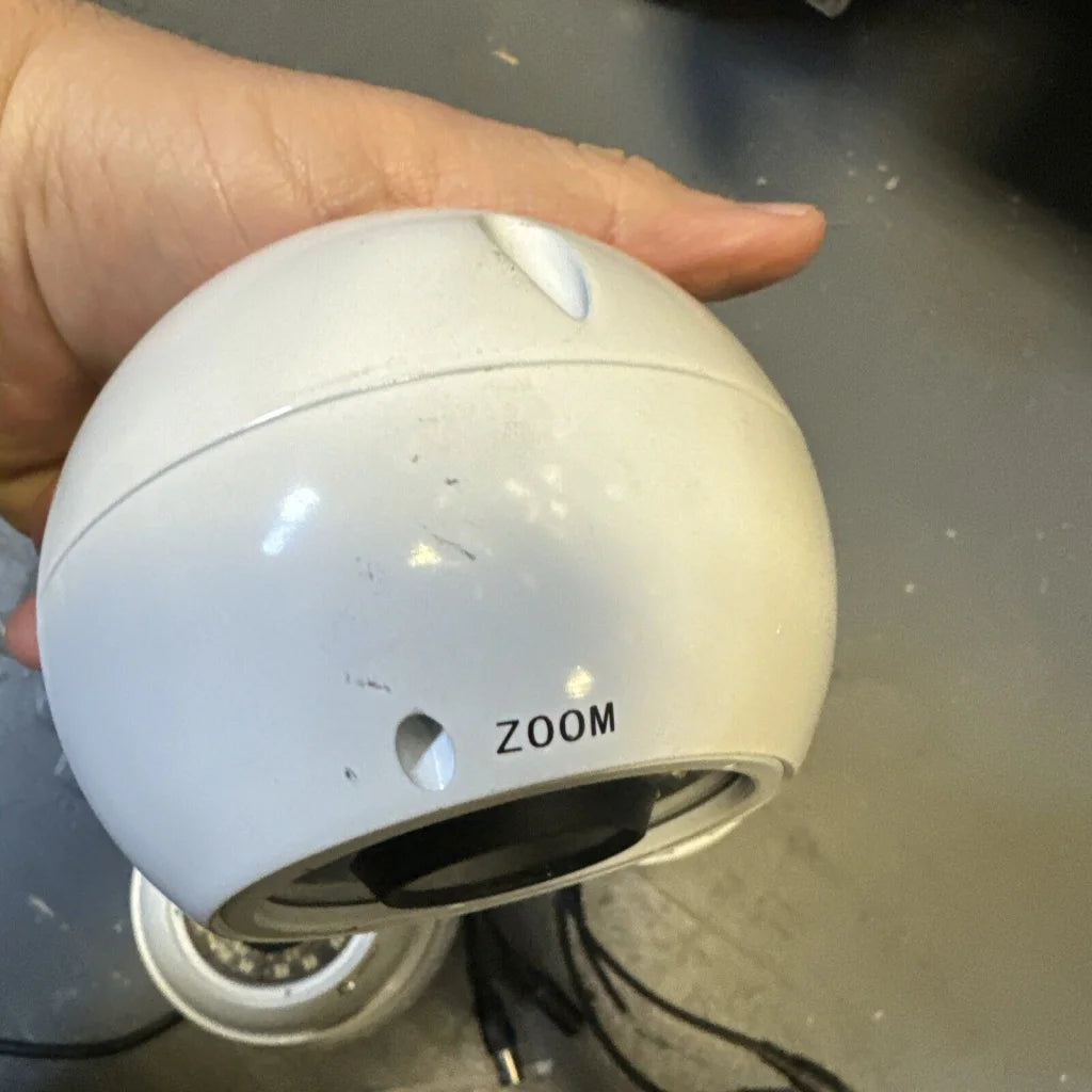 White 720P analog CCTV camera security dome with zoom lens
