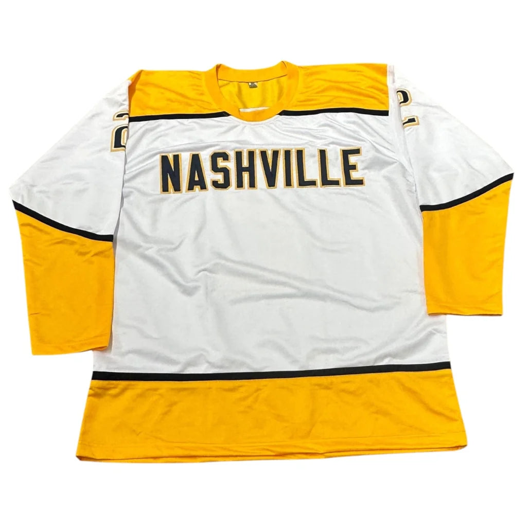 Luke Schenn autographed Nashville white #2 custom hockey jersey