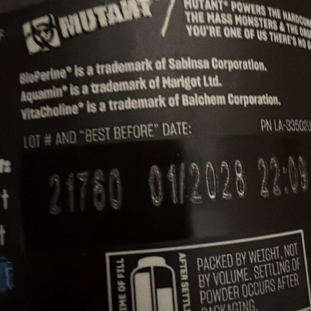 Madness Pre-Workout Blue Raspberry black label with mutant logo