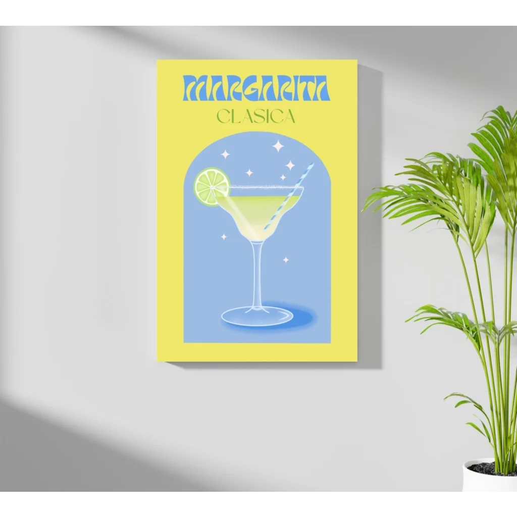 Vibrant margarita insigne aluminum print with lime garnish