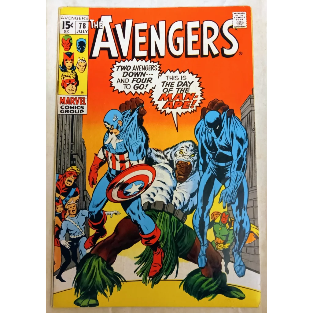 1970s Marvel Comics Avengers #78 with Captain America and Hulk vs Lethal Legion