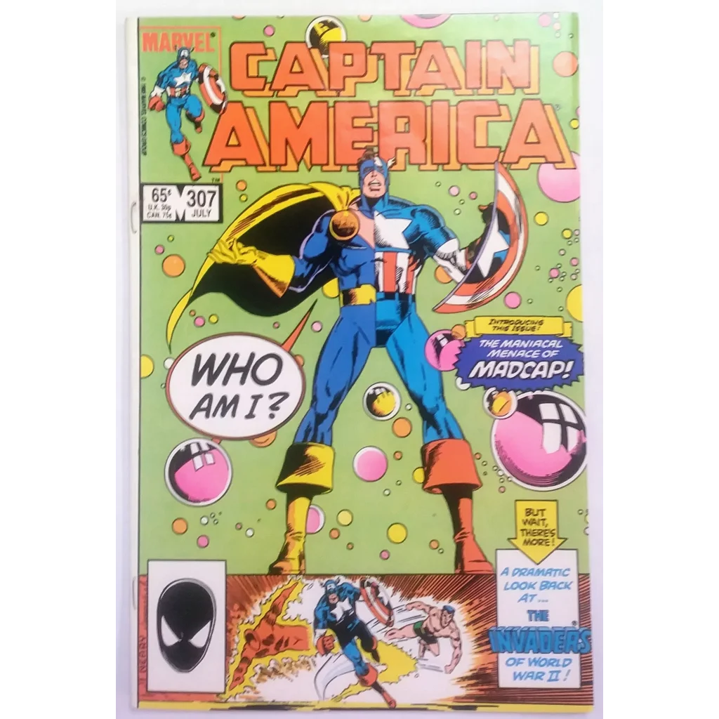 Captain America comic book cover from Marvel Comics Issue 307