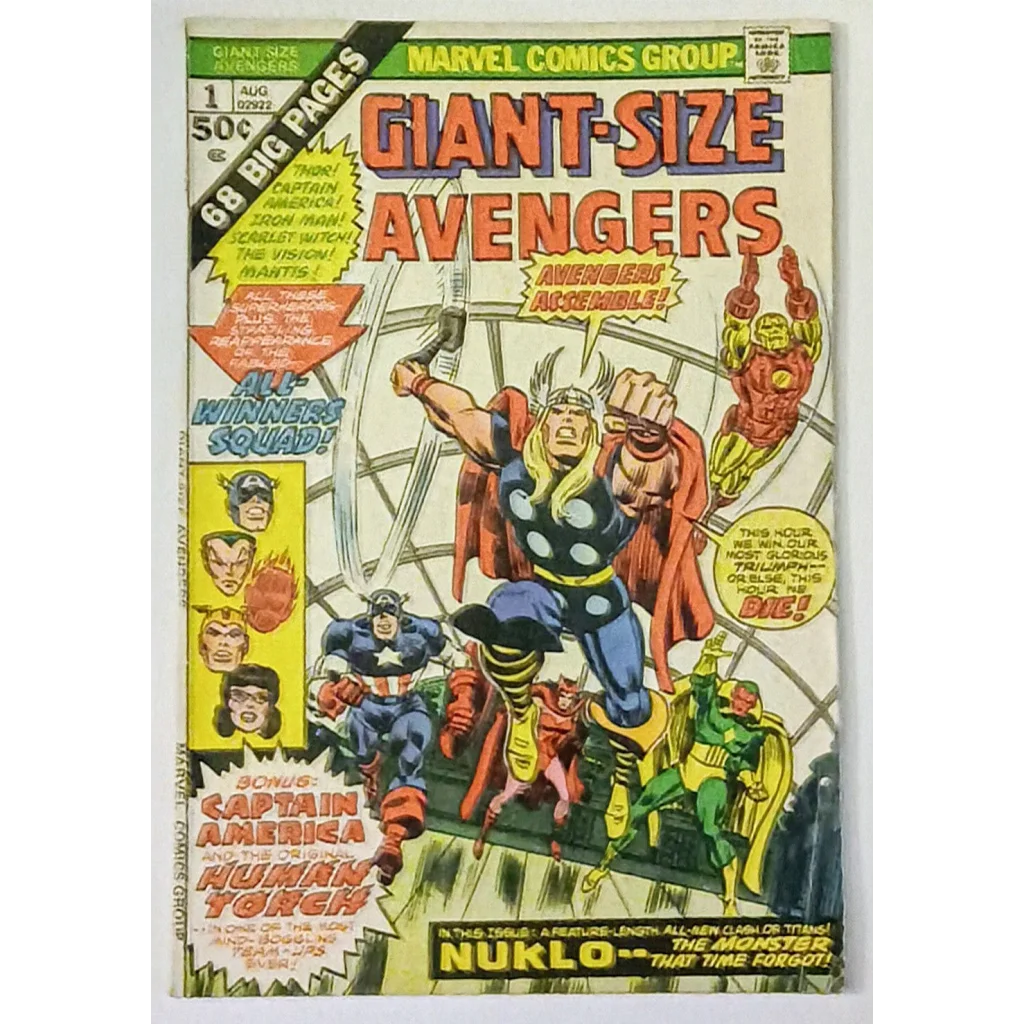 1970s Marvel Comics Giant-Size Avengers #1 cover with heroes in action