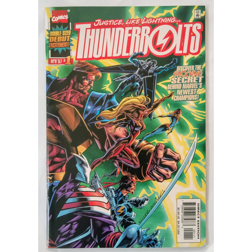 Marvel Comics Thunderbolts Issue 1 explosive superhero action scene