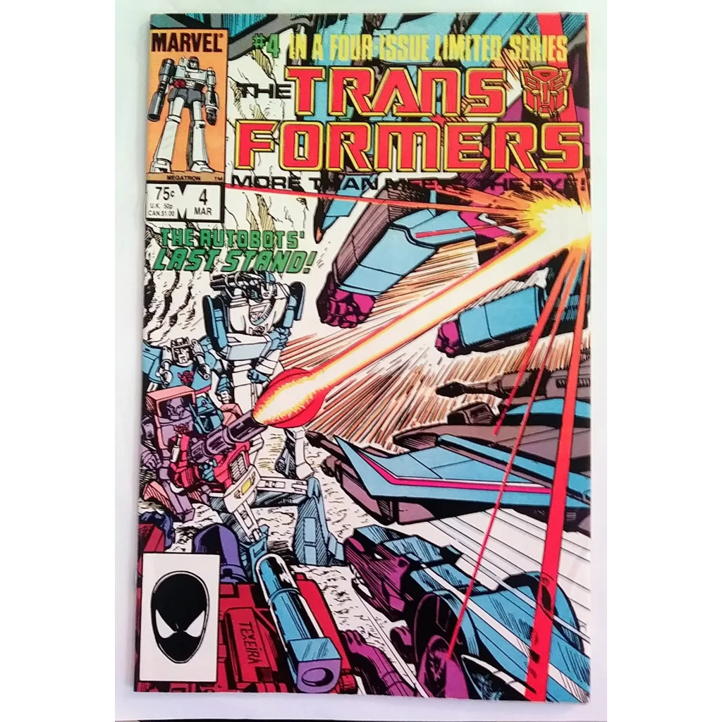 Marvel Comics Transformers Issue 4 Autobots vs Decepticons battle comic