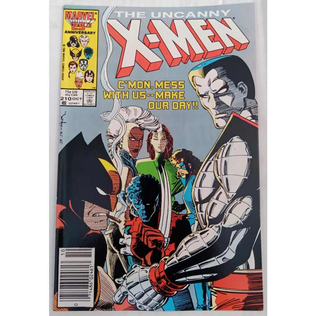 Vibrant Marvel Comics Uncanny X-Men Issue 210 cover with action poses