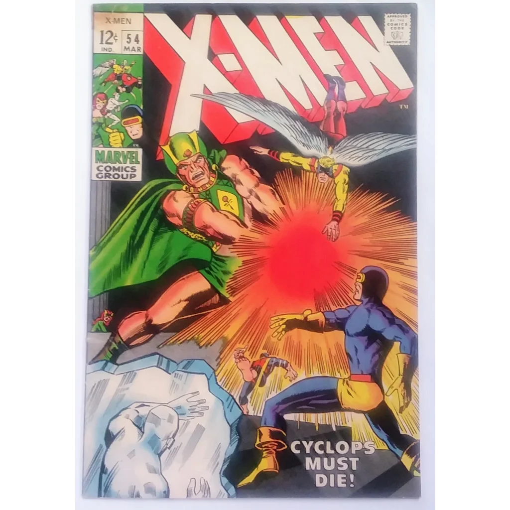 Marvel Comics X-Men Issue 54 cover with vibrant action scene