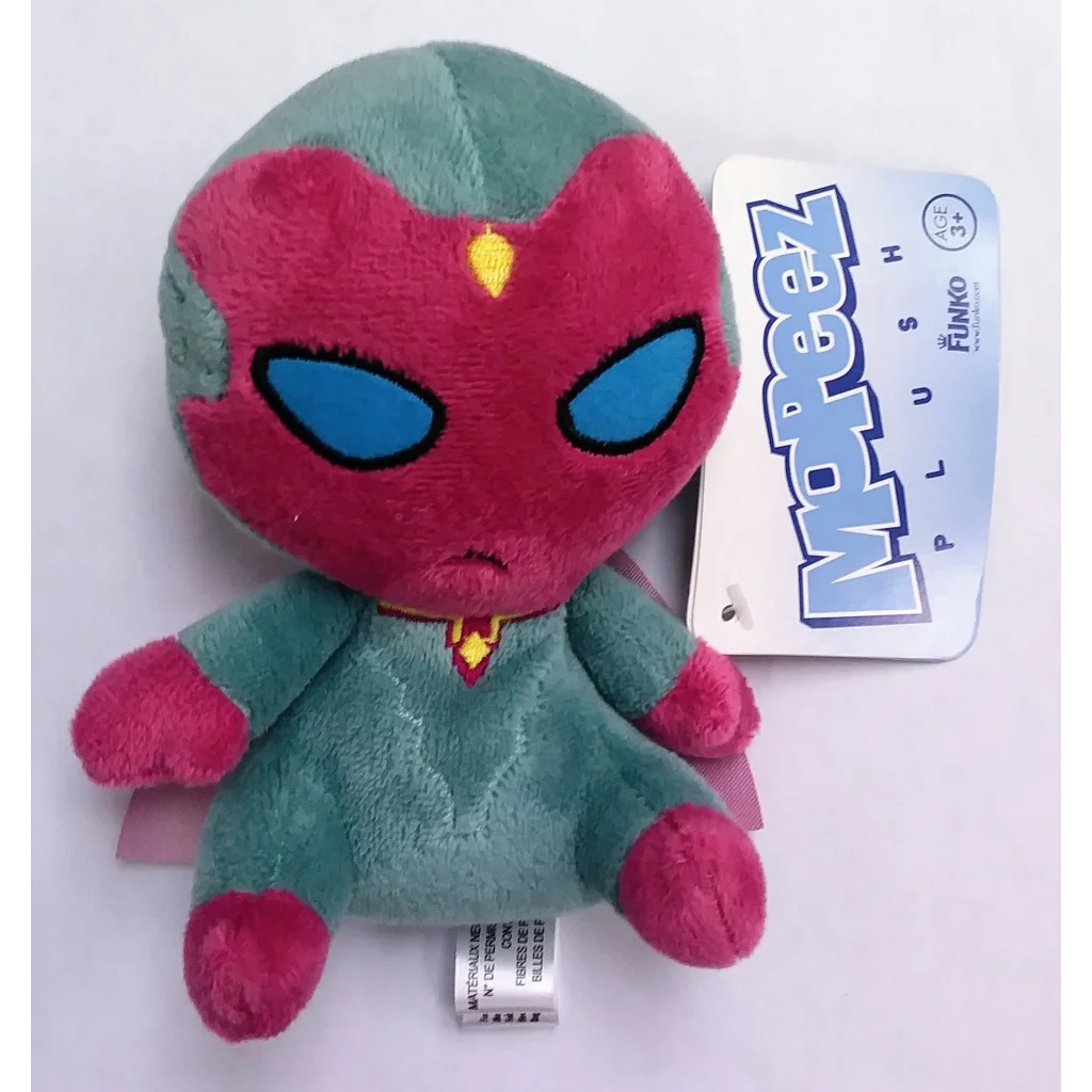 Funko Mopeez Plush The Vision superhero toy with green pink design blue eyes
