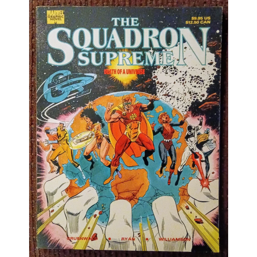 Vibrant Squadron Supreme Death comic with cosmic superheroes