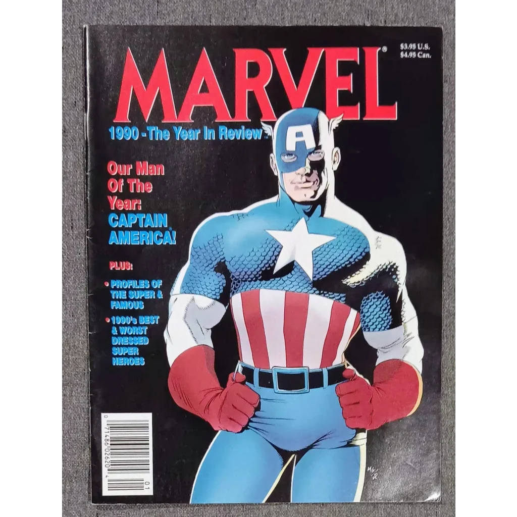 1990 Marvel Year in Review magazine with Captain America time capsule