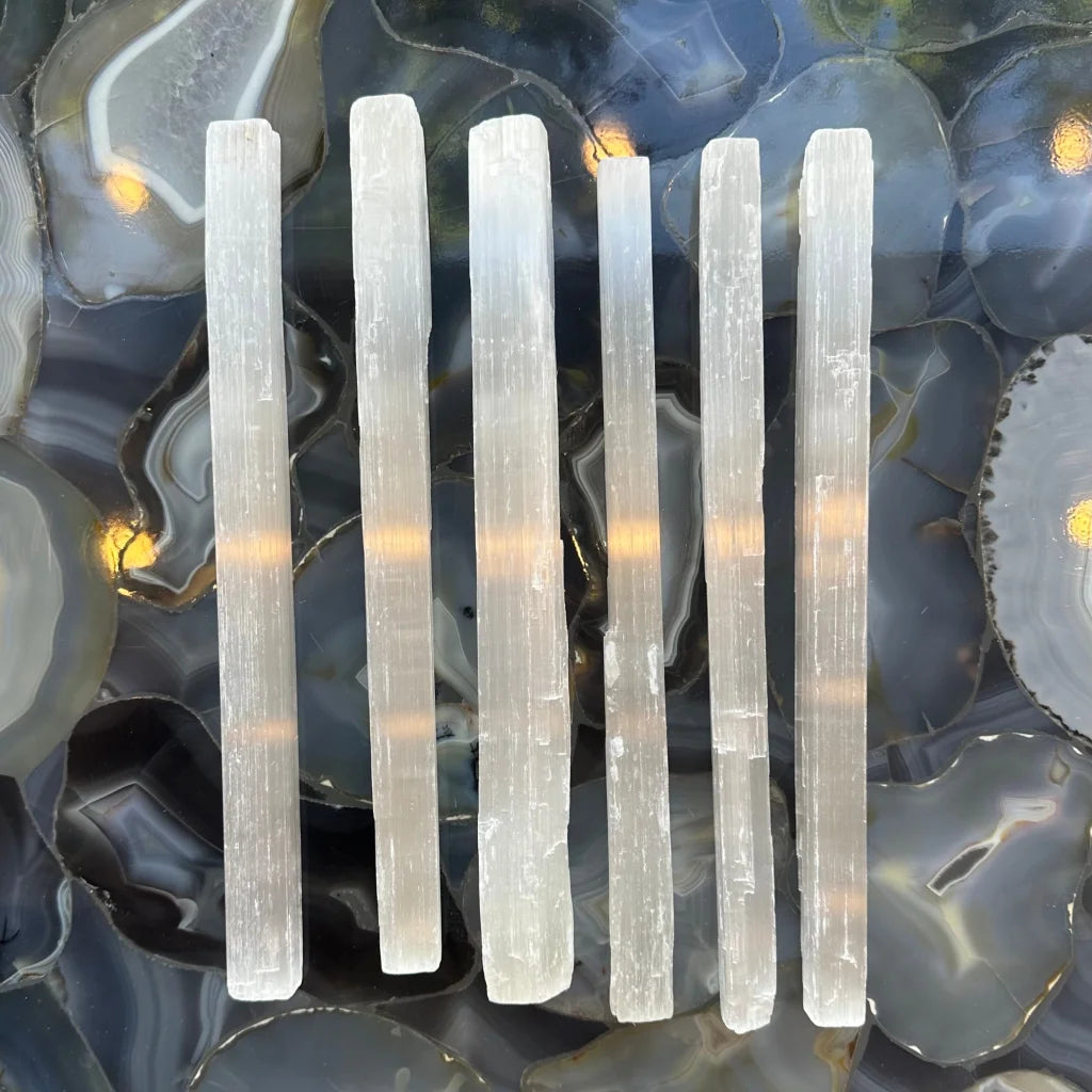Massive rough selenite bar from Morocco, 330g natural crystal