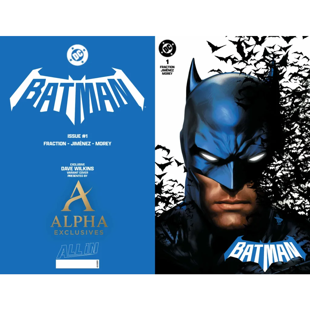 Blue Batman cover by Matt Fraction and Jorge Jimenez with iconic hero silhouette