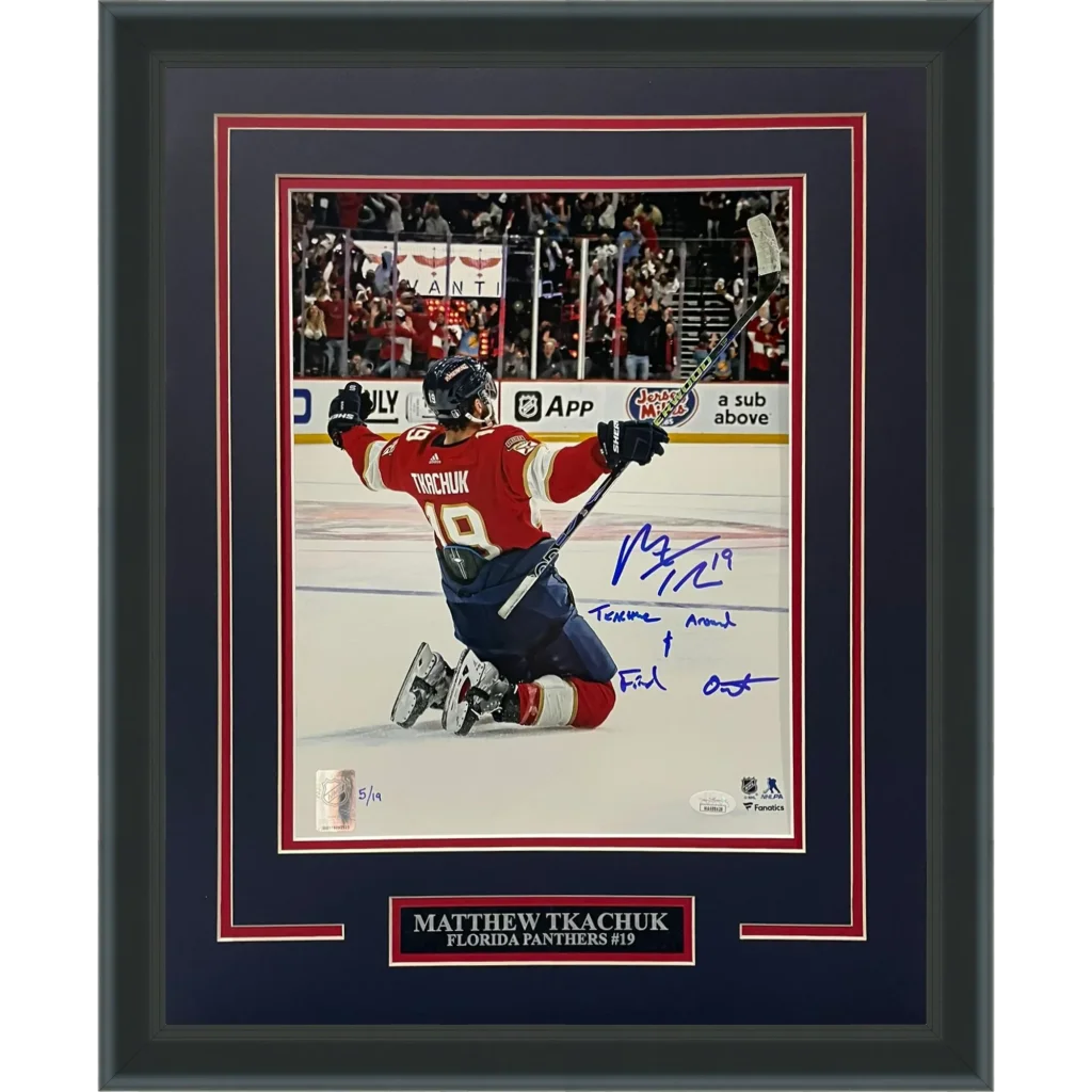 Matthew Tkachuk autographed deluxe framed 11x14 photo