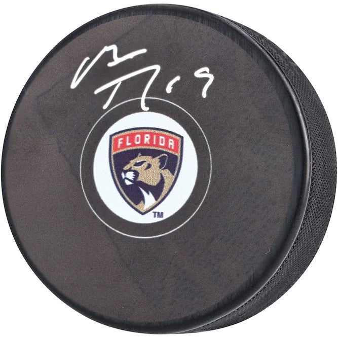 Matthew Tkachuk autographed Florida Panthers hockey puck with logo