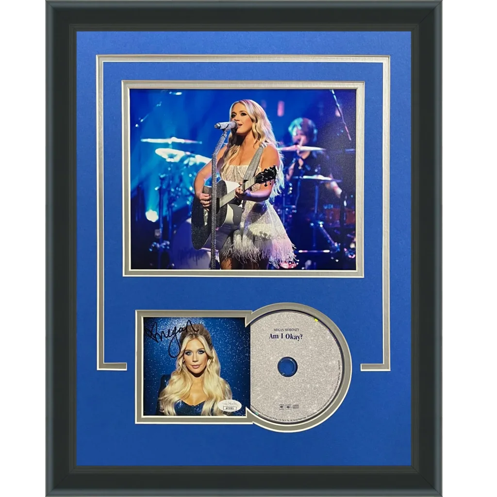 Megan Moroney autographed Am I Ok? deluxe framed CD display