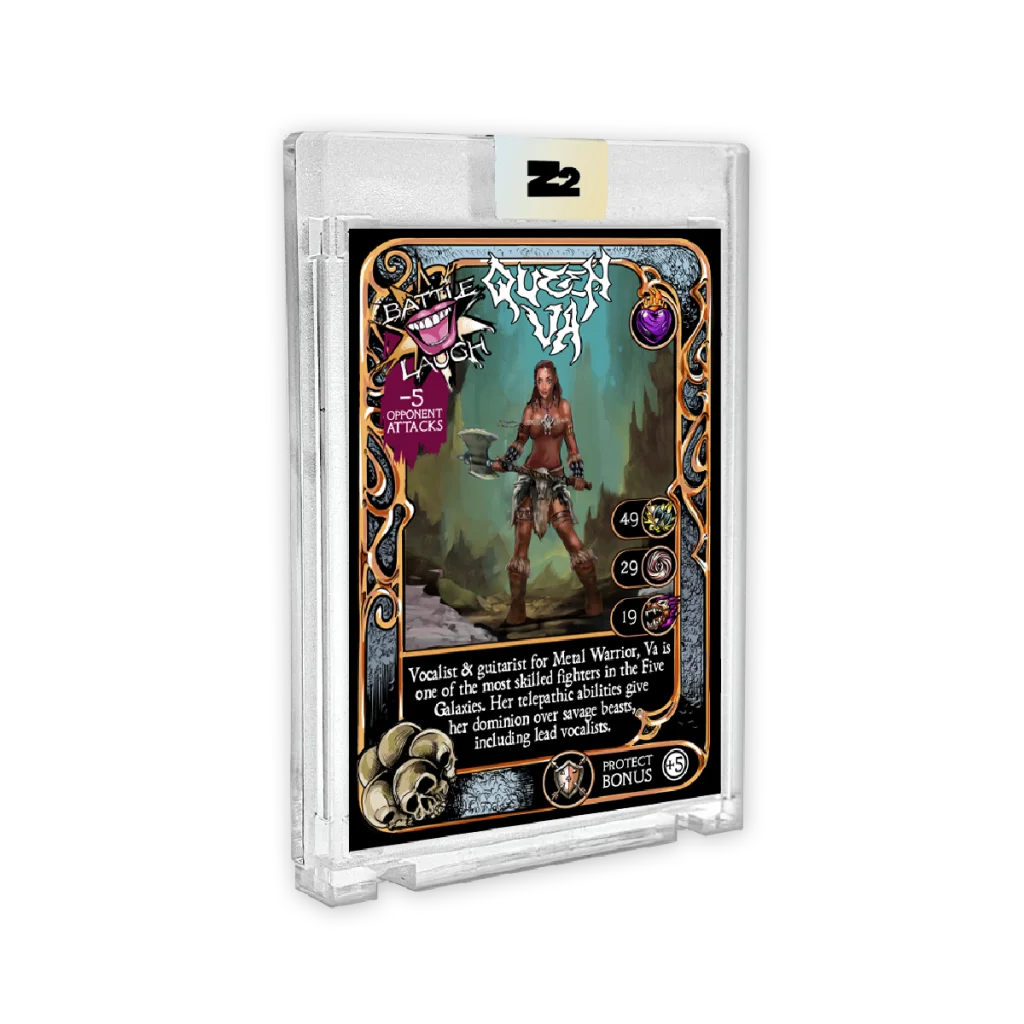 Collectible Battle Queen Via Trading Card in Protective Case from Metal Warrior Vinyl Set