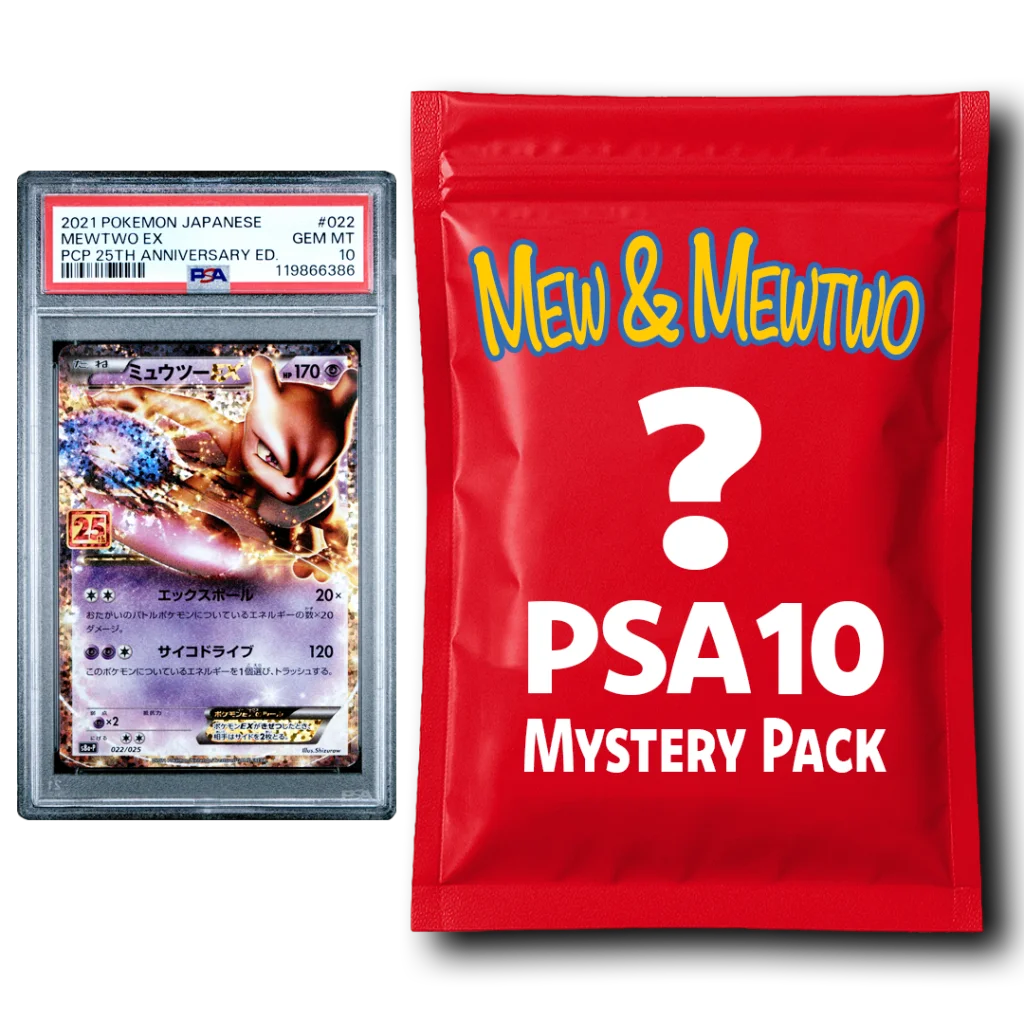 Vibrant red PSA 10 Mew & Mewtwo PKM Japanese Rocket’s Mewtwo mystery pack