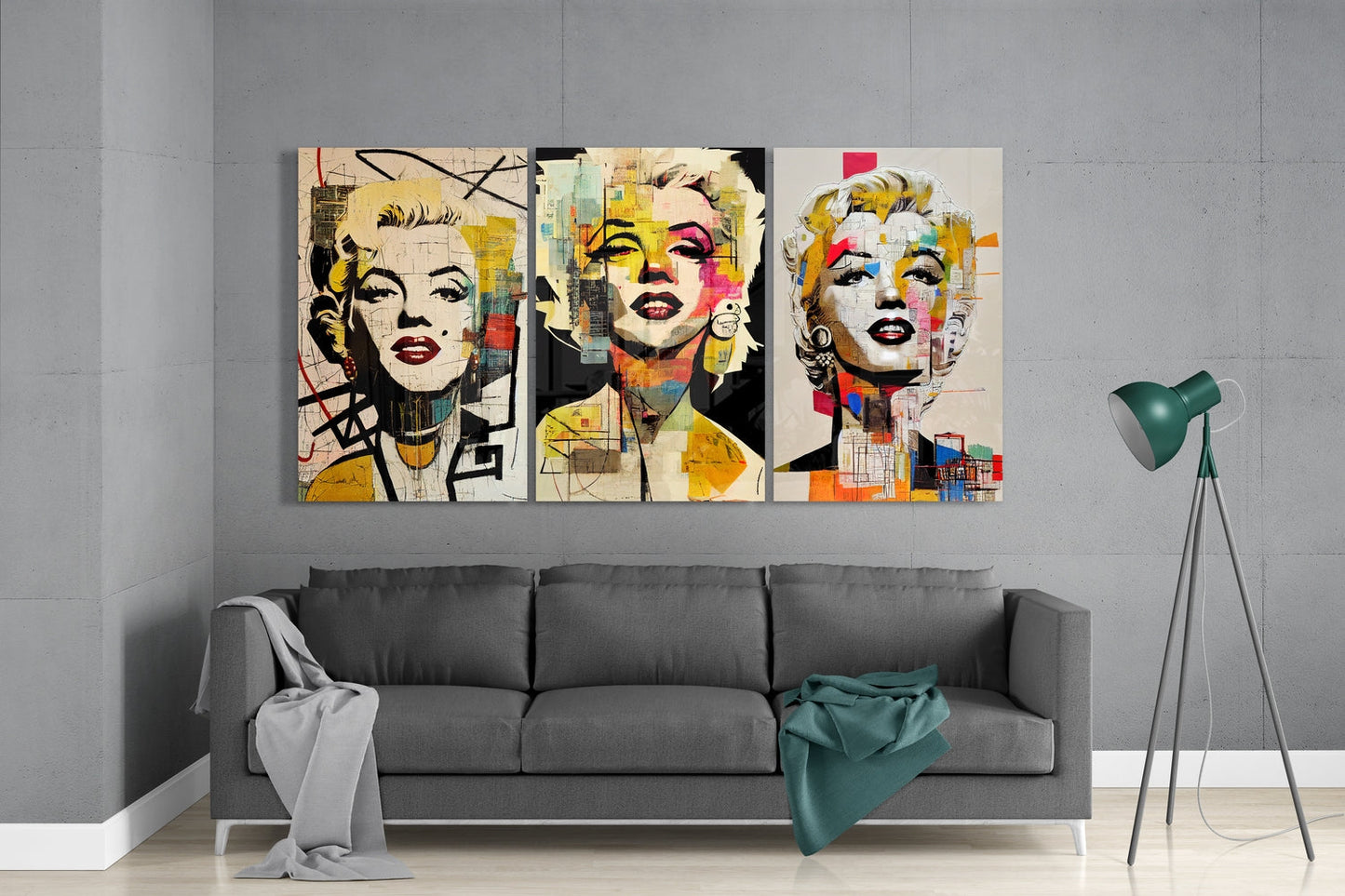 Triptych Pop Art Blonde Glass Wall Art
