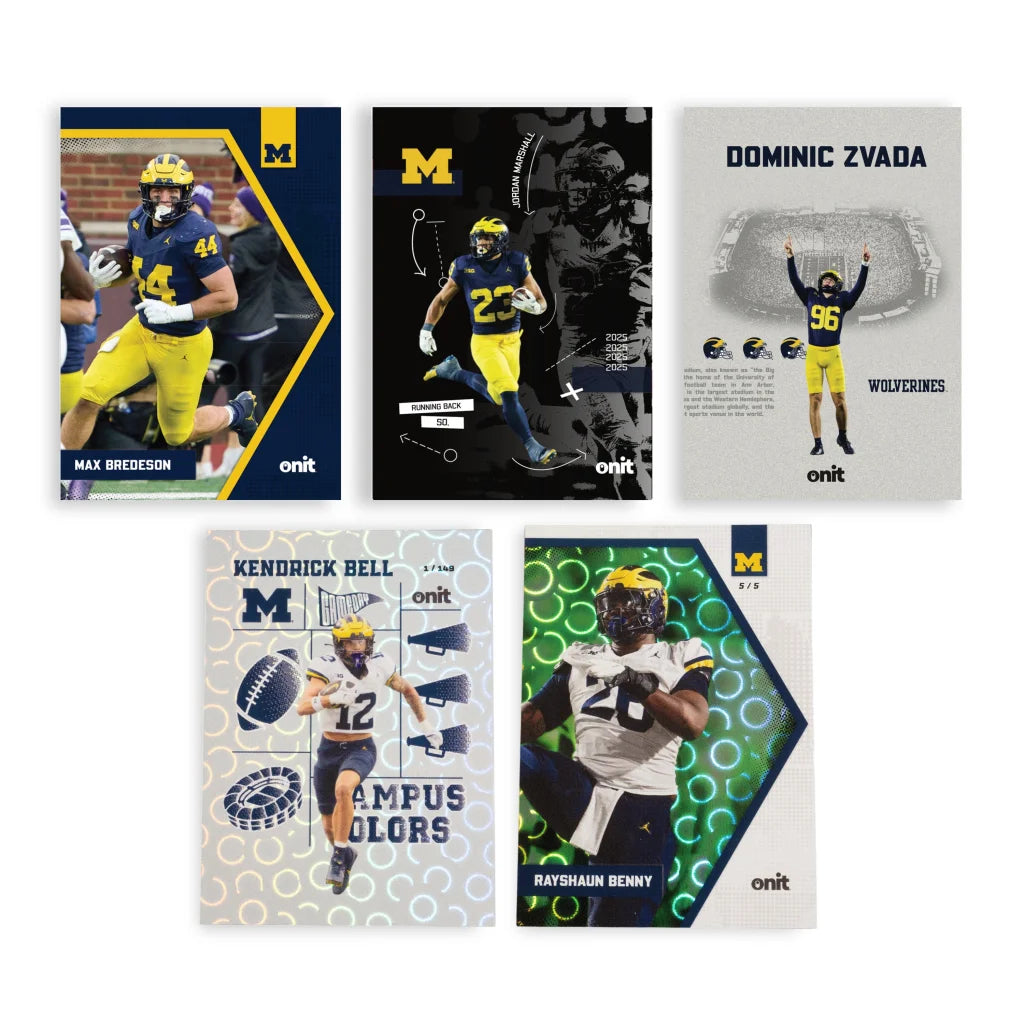 Michigan Wolverines football trading cards single pack collection