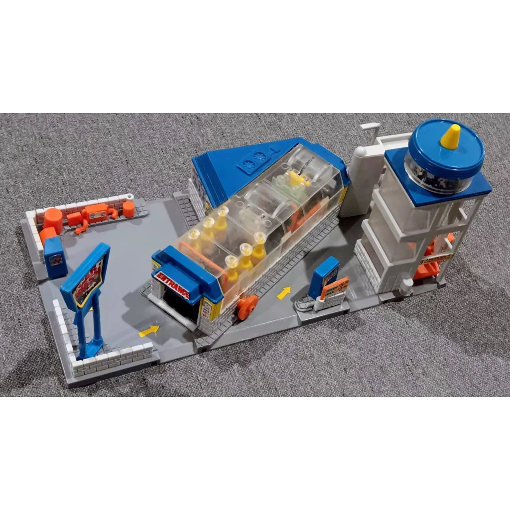 Vintage 1989 Micro Machines Action Playset with Lego city gas station