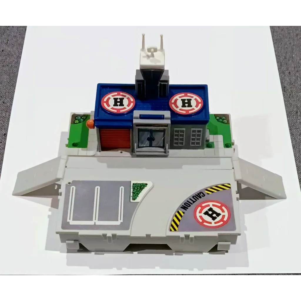 1989 Micro Machines Travel City Heliport Playset with fire station