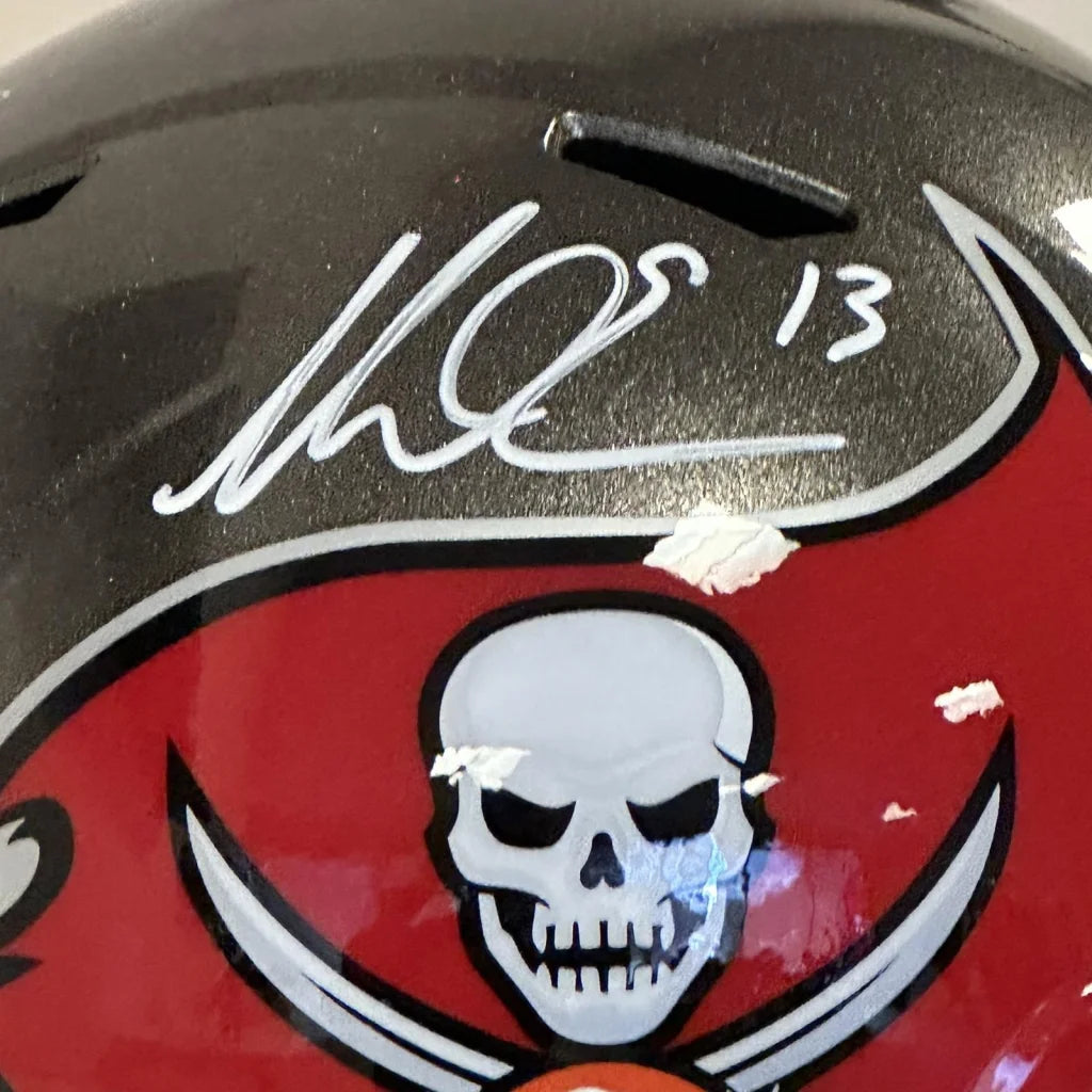 Mike Evans autographed Tampa Bay Buccaneers black and red helmet with white skull logo
