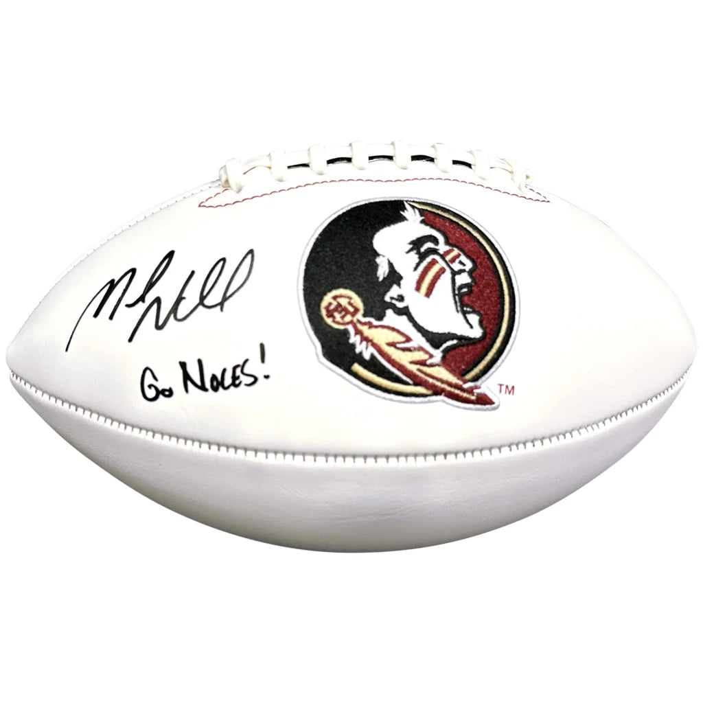Mike Norvell autographed Florida State Seminoles logo football with Go Noles inscription