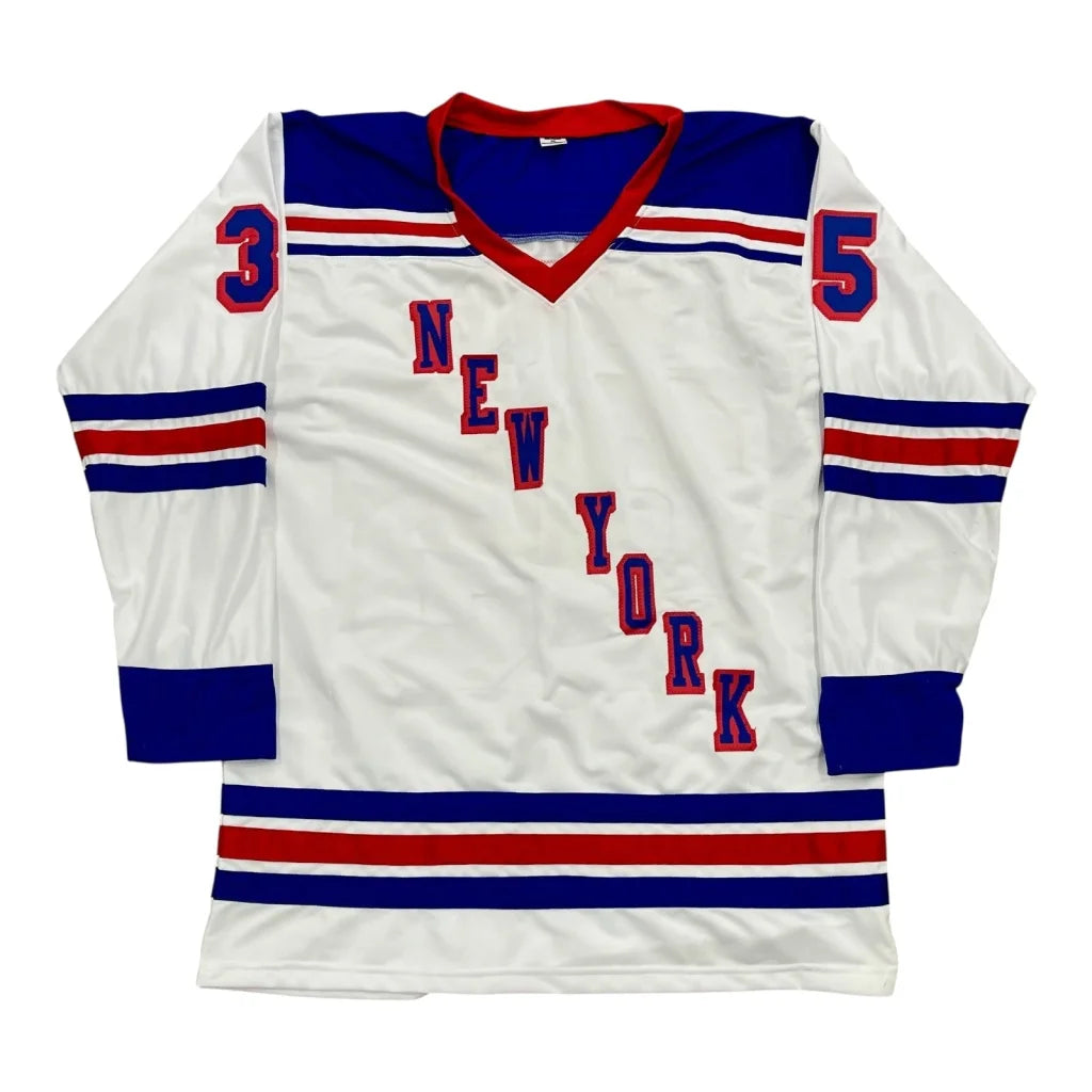Mike Richter autographed white New York Rangers custom hockey jersey