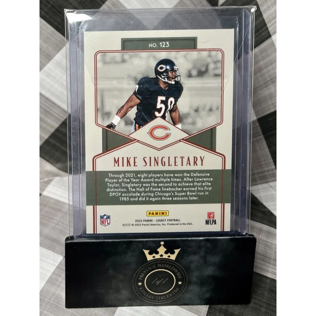 Mike Singletary 2021 Panini Perfect Game card from Prestige Worldwide