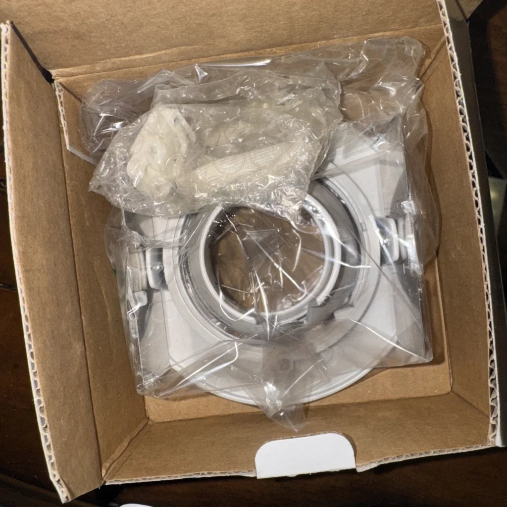 White adjustable gimbal recessed lighting trim security camera mount