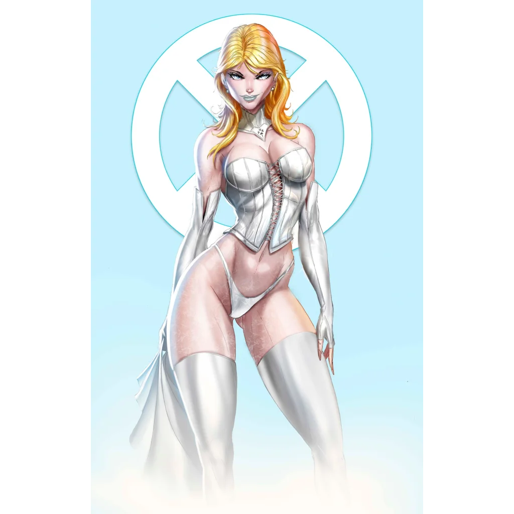 Silver metallic bodysuit in Mutant Diamond Blue cosplay comic outfit
