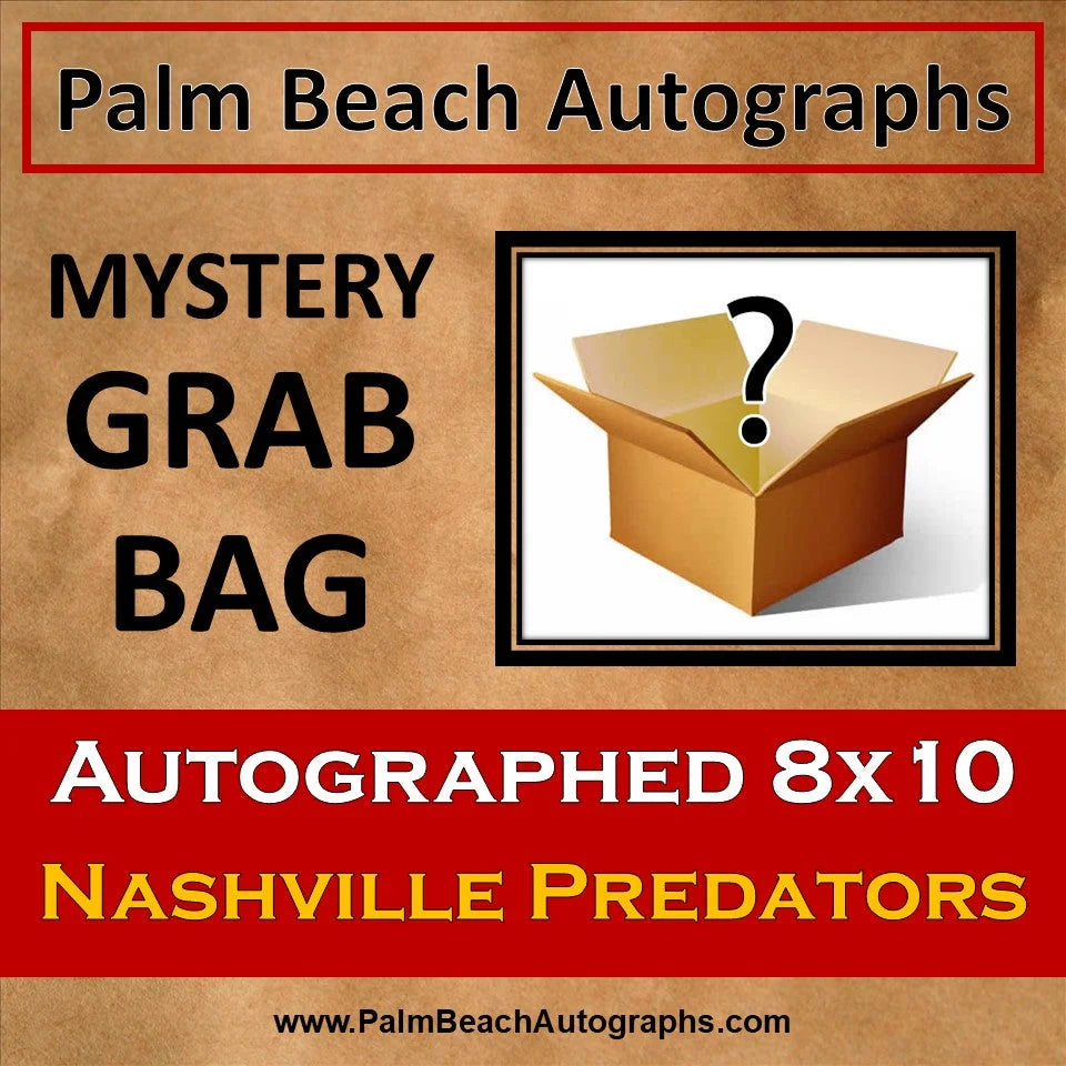Mystery grab bag with Nashville Predators autographed 8x10 photo in tan box
