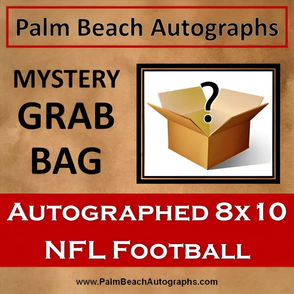 Mystery grab bag with autographed NFL 8x10 photo