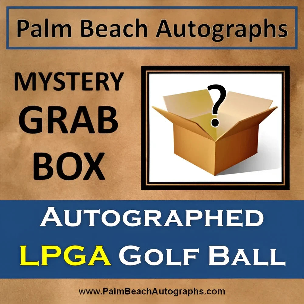 Autographed LPGA tour player golf ball in mystery grab box